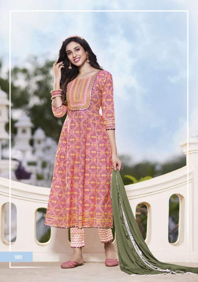 Glam Look 1 New Latest Designer Exclusive Wear Kurti Pant And Dupatta Readymade Collection